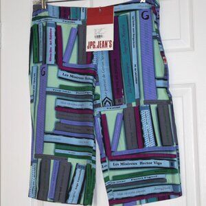 Jean Paul Gaultier JPG Jeans Shorts Unisex Playful Books Print Italy Size 48